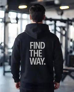 Find The Way hooded sweatshirt, back view